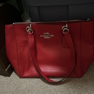 Red Leather Coach Purse